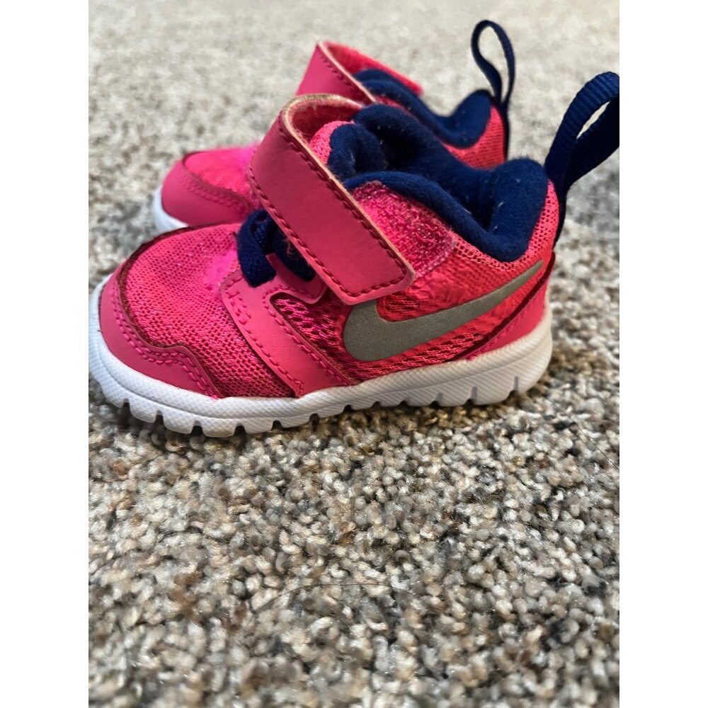 Nike Kids Pink  Baby Sneakers strap on sz 2